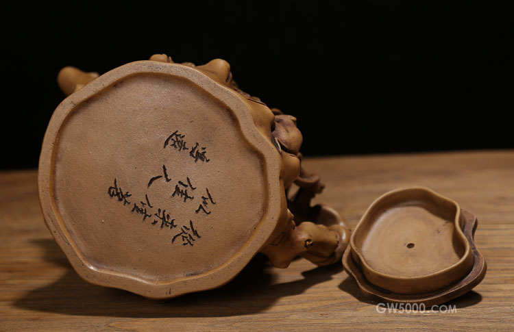 清代名家陈鸣远纯手工制作紫砂老茶壶