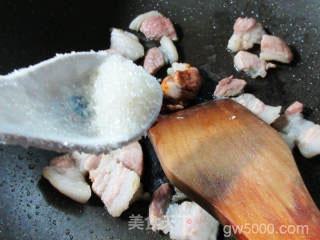 老豆腐盐煎肉的做法步骤：7