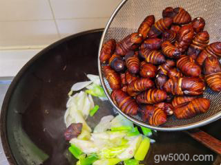 葱烧茧蛹的做法步骤：8