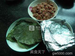 香烤荷叶肉丸--烤箱版的做法步骤：1