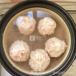 雪梨狮子头的做法步骤：8