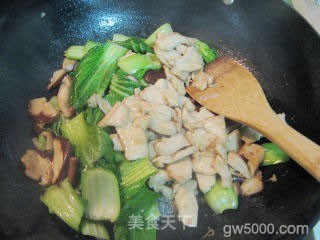 鸡肉香菇油菜的做法步骤:11