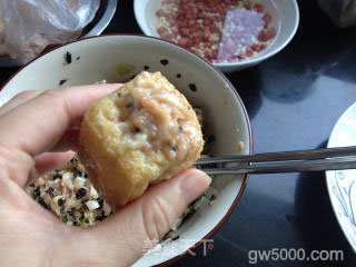 油豆腐酿肉的做法步骤：4