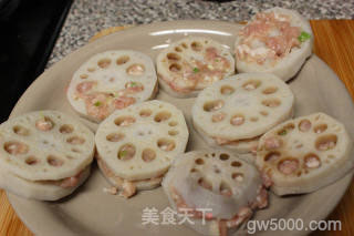 黄金藕盒的做法步骤：2