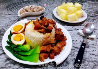 #鸡蛋#香菇鸡蛋卤肉饭的做法步骤：15