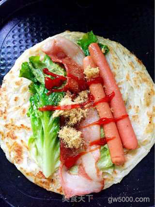 培根火腿手抓饼的做法步骤：3