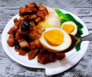 #鸡蛋#香菇鸡蛋卤肉饭的做法步骤：17