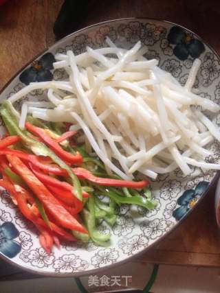 羊肉丝炒银条的做法步骤：2