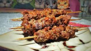孜然香辣羊肉串的做法步骤：10