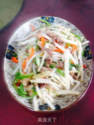 羊肉丝炒银条的做法步骤：8