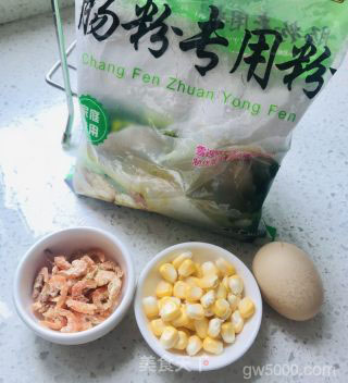 虾仁玉米肠粉的做法步骤：1