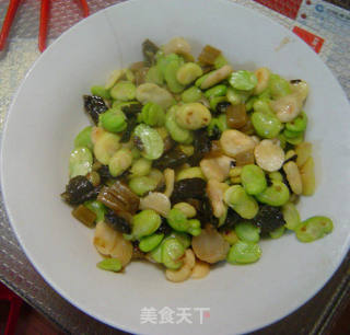 糟菜炒蚕豆的做法步骤：5
