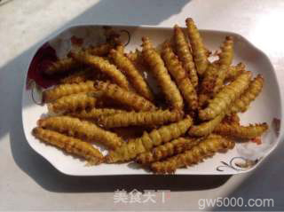 油炸大绿虫子（柞zuò蚕）的做法步骤：5