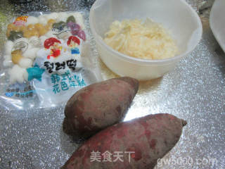 银耳红薯花色年糕的做法步骤：1