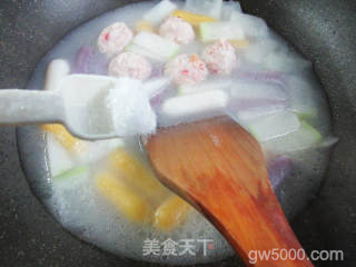 虾味球冬瓜三色芝士年糕的做法步骤：5