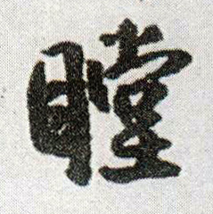 瞠的书法